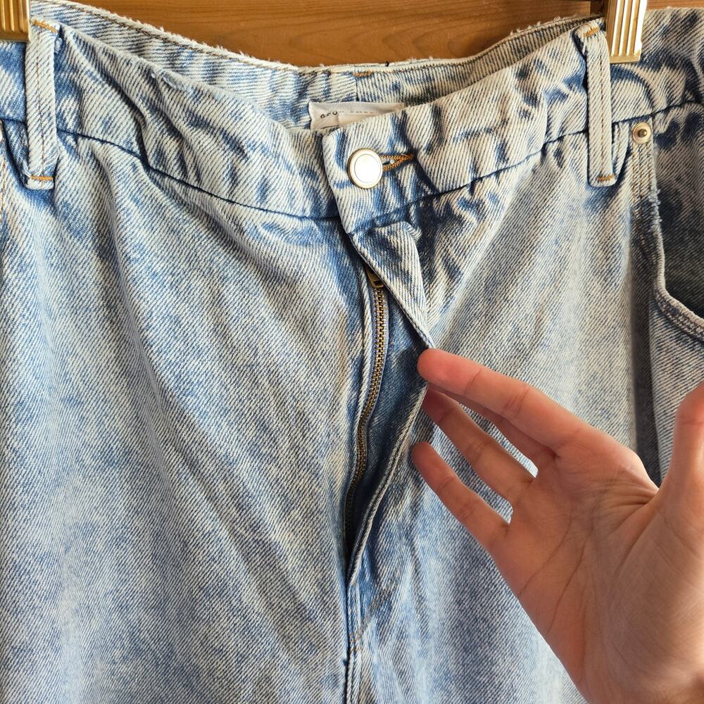 Good American Jean Good 90's Relaxed Straight Blue542 28 Distressed Plus Denim - Picture 5 of 7